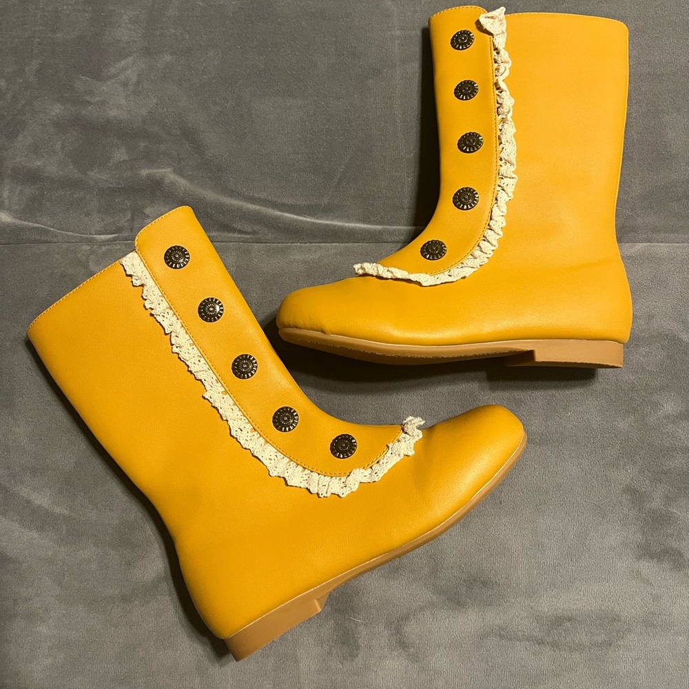 Liv & Mia Military Style Lace Ruffle Trimmed Boots.